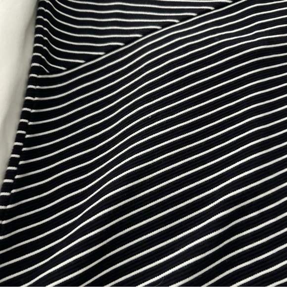 Navy Blue and White Striped Pencil Skirt - Picture 2 of 6